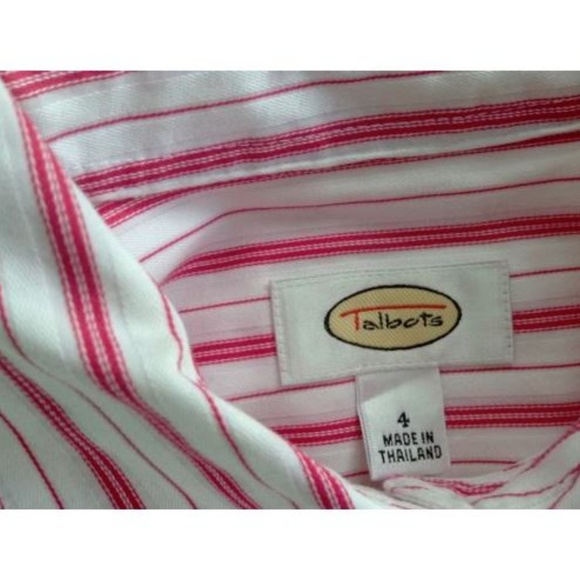 Talbots Stripe Button Front Button Cuff - Picture 4 of 5